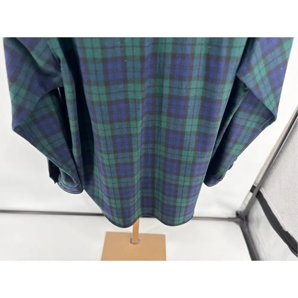 Pendleton Lodge Shirt Blackwatch Tartan 100% Virgin Wool Button Up Mens Size XL